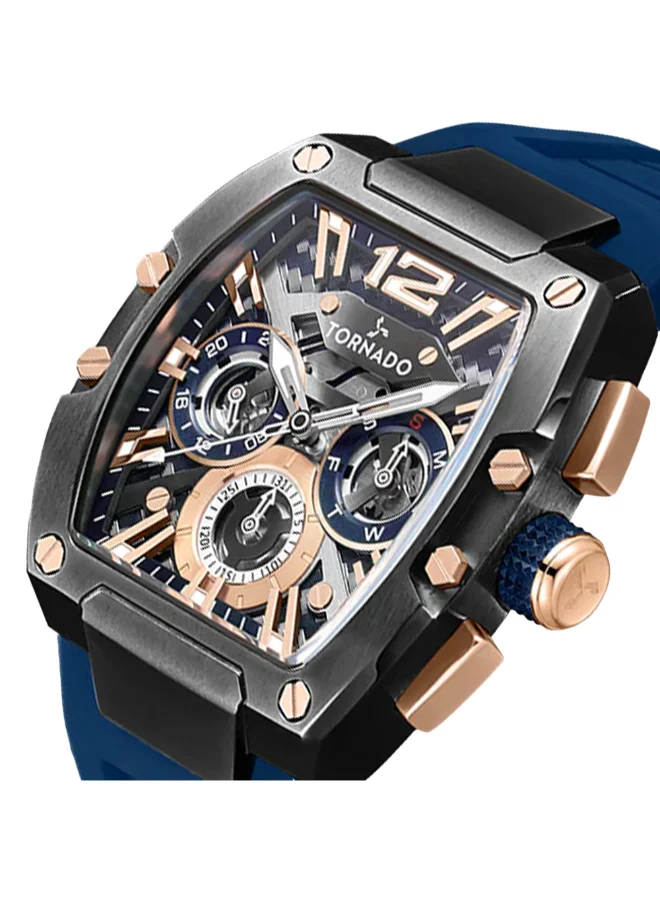 TORNADO blue Men's Premium Flexible & Durable Silicone Multi Function Watch T23105-BSNNK - 43mm mm for Men | Best Price UAE
